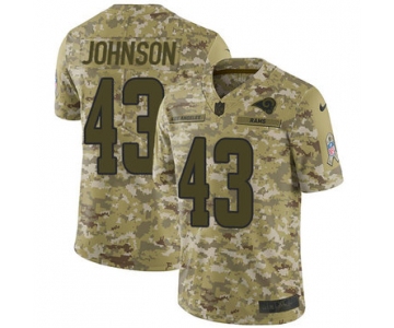 Nike Rams #43 John Johnson Camo Men's Stitched NFL Limited 2018 Salute To Service Jersey
