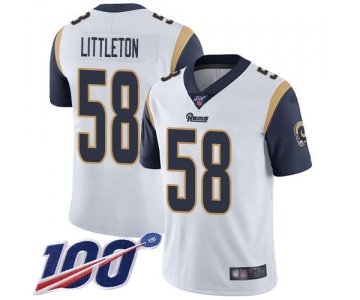 Nike Rams #58 Cory Littleton White Men's Stitched NFL 100th Season Vapor Limited Jersey