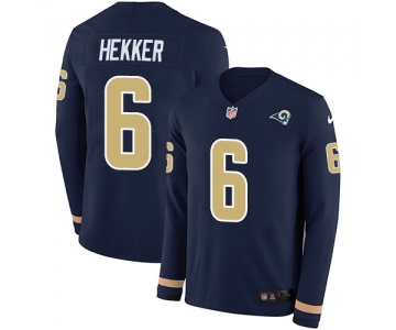 Nike Rams #6 Johnny Hekker Navy Blue Team Color Men's Stitched NFL Limited Therma Long Sleeve Jersey