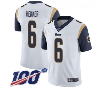 Nike Rams #6 Johnny Hekker White Men's Stitched NFL 100th Season Vapor Limited Jersey