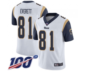 Nike Rams #81 Gerald Everett White Men's Stitched NFL 100th Season Vapor Limited Jersey