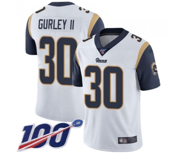 Rams #30 Todd Gurley II White Men's Stitched Football 100th Season Vapor Limited Jersey
