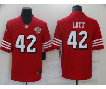 Men San Francisco 49ers 42 Lott Red 75th Nike Vapor Untouchable Limited 2021 NFL Jersey