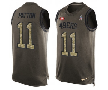 Men's San Francisco 49ers #11 Quinton Patton Green Salute to Service Hot Pressing Player Name & Number Nike NFL Tank Top Jersey