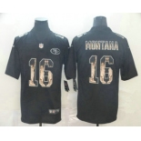 Men's San Francisco 49ers #16 Joe Montana 2019 Black Statue Of Liberty Stitched NFL Nike Limited Jersey