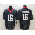Men's San Francisco 49ers #16 Joe Montana 2020 Camo Limited Stitched Nike NFL Jersey