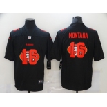 Men's San Francisco 49ers #16 Joe Montana Black 2020 Shadow Logo Vapor Untouchable Stitched NFL Nike Limited Jersey