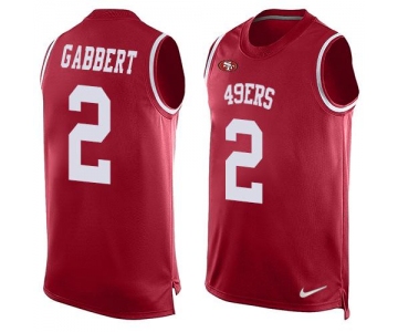 Men's San Francisco 49ers #2 Blaine Gabbert Red Hot Pressing Player Name & Number Nike NFL Tank Top Jersey