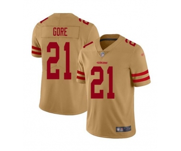 Men's San Francisco 49ers #21 Frank Gore Golden Stitched Jersey