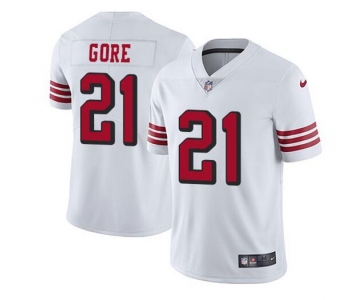 Men's San Francisco 49ers #21 Frank Gore White Stitched Jersey