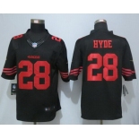 Men's San Francisco 49ers #28 Carlos Hyde Black Alternate 2015 NFL Nike Limited Jersey