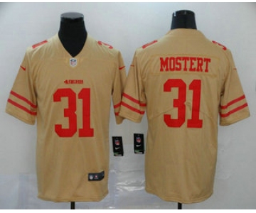 Men's San Francisco 49ers #31 Raheem Mostert Gold 2019 Inverted Legend Stitched NFL Nike Limited Jersey