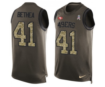 Men's San Francisco 49ers #41 Antoine Bethea Green Salute to Service Hot Pressing Player Name & Number Nike NFL Tank Top Jersey