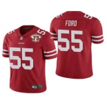 Men's San Francisco 49ers #55 Dee Ford Red 75th Anniversary Patch 2021 Vapor Untouchable Stitched Nike Limited Jersey