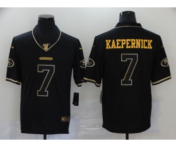 Men's San Francisco 49ers #7 Colin Kaepernick Black 100th Season Golden Edition Jersey