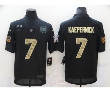 Men's San Francisco 49ers #7 Colin Kaepernick Black Camo 2020 Salute To Service Stitched NFL Nike Limited Jersey