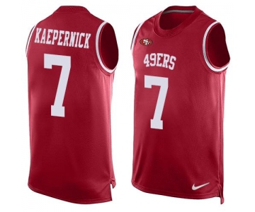 Men's San Francisco 49ers #7 Colin Kaepernick Red Hot Pressing Player Name & Number Nike NFL Tank Top Jersey