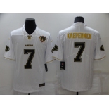 Men's San Francisco 49ers #7 Colin Kaepernick White 75th Patch Golden Edition Stitched NFL Nike Limited Jersey