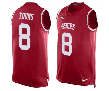 Men's San Francisco 49ers #8 Steve Young Red Hot Pressing Player Name & Number Nike NFL Tank Top Jersey
