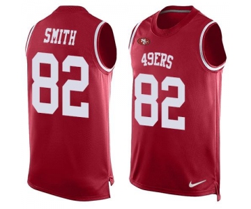 Men's San Francisco 49ers #82 Torrey Smith Red Hot Pressing Player Name & Number Nike NFL Tank Top Jersey