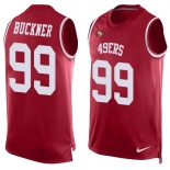 Men's San Francisco 49ers #99 DeForest Buckner Red Hot Pressing Player Name & Number Nike NFL Tank Top Jersey