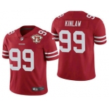 Men's San Francisco 49ers #99 Javon Kinlaw Red 75th Anniversary Patch 2021 Vapor Untouchable Stitched Nike Limited Jersey