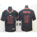 Nike 49ers 16 Joe Montana Black Shadow Legend Limited Jersey