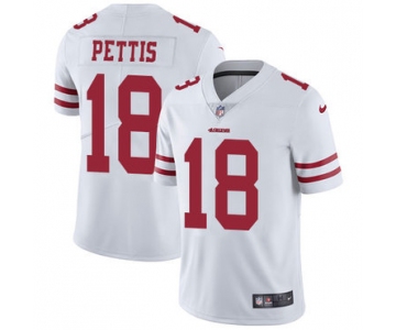 Nike 49ers #18 Dante Pettis White Men's Stitched NFL Vapor Untouchable Limited Jersey