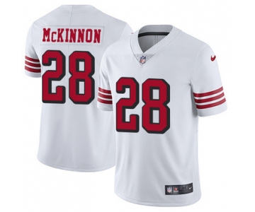 Nike 49ers #28 Jerick McKinnon White Rush Men's Stitched NFL Vapor Untouchable Limited Jersey