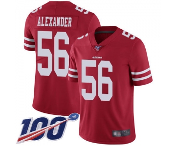 Nike 49ers #56 Kwon Alexander Red Team Color Men's Stitched NFL 100th Season Vapor Limited Jersey