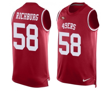 Nike 49ers #58 Weston Richburg Red Team Color Men's Stitched NFL Limited Tank Top Jersey