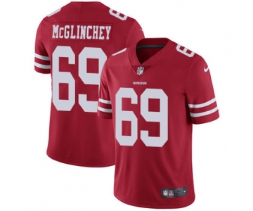 Nike 49ers #69 Mike McGlinchey Red Team Color Men's Stitched NFL Vapor Untouchable Limited Jersey