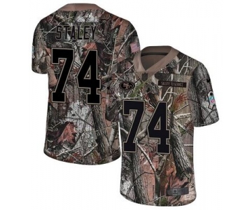 Nike 49ers #74 Joe Staley Camo Men's Stitched NFL Limited Rush Realtree Jersey