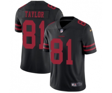 Nike 49ers #81 Trent Taylor Black Alternate Men's Stitched NFL Vapor Untouchable Limited Jersey