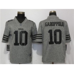 Nike San Francisco 49ers 10 Jimmy Garoppolo Gray Vapor Untouchable Limited Jersey