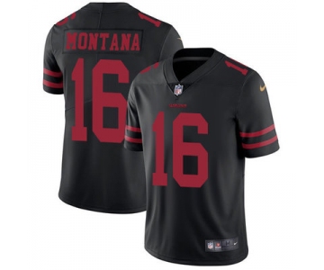 Nike San Francisco 49ers #16 Joe Montana Black Alternate Men's Stitched NFL Vapor Untouchable Limited Jersey