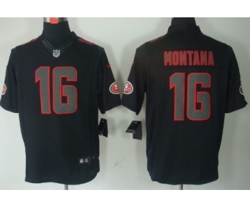 Nike San Francisco 49ers #16 Joe Montana Black Impact Limited Jersey