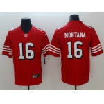 Nike San Francisco 49ers #16 Joe Montana Red 2018 Vapor Untouchable Limited Jersey
