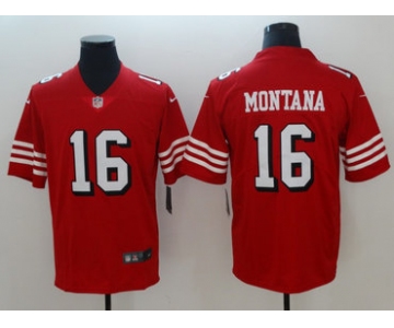 Nike San Francisco 49ers #16 Joe Montana Red 2018 Vapor Untouchable Limited Jersey