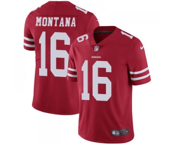 Nike San Francisco 49ers #16 Joe Montana Red Team Color Men's Stitched NFL Vapor Untouchable Limited Jersey