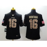 Nike San Francisco 49ers #16 Joe Montana Salute to Service Black Limited Jersey