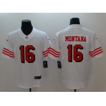 Nike San Francisco 49ers #16 Joe Montana White Color Rush Vapor Untouchable Limited New Throwback Jersey