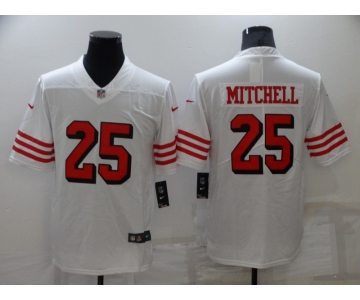 Nike San Francisco 49ers #25 Elijah Mitchell White Color Rush Vapor Limited Jersey