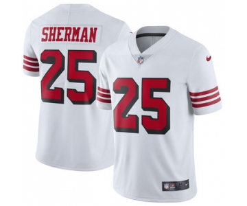 Nike San Francisco 49ers #25 Richard Sherman White Color Rush Vapor Untouchable Limited New Throwback Jersey