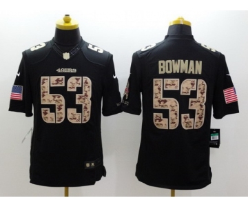 Nike San Francisco 49ers #53 Navorro Bowman Salute to Service Black Limited Jersey