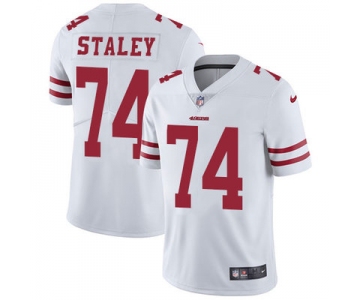 Nike San Francisco 49ers #74 Joe Staley White Men's Stitched NFL Vapor Untouchable Limited Jersey
