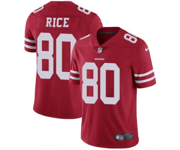 Nike San Francisco 49ers #80 Jerry Rice Red Team Color Men's Stitched NFL Vapor Untouchable Limited Jersey