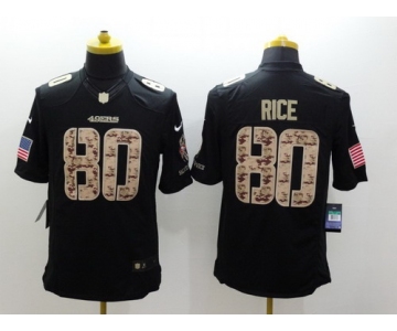 Nike San Francisco 49ers #80 Jerry Rice Salute to Service Black Limited Jersey
