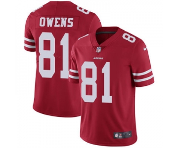 Nike San Francisco 49ers #81 Terrell Owens Red Team Color Men's Stitched NFL Vapor Untouchable Limited Jersey