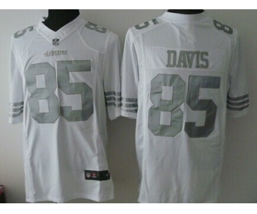 Nike San Francisco 49ers #85 Vernon Davis Platinum White Limited Jersey